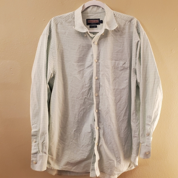 Vineyard Vines Other - Vineyard Vines Blue Plaid Long Sleeve Collar Neck Button Up Top Size XL